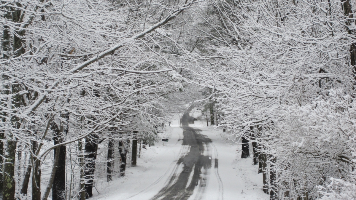 A snow scene in the town of Fitzwilliam, New Hampshire