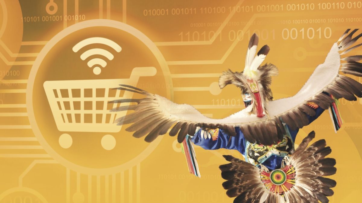 Graphic artwork of Native American e-commerce