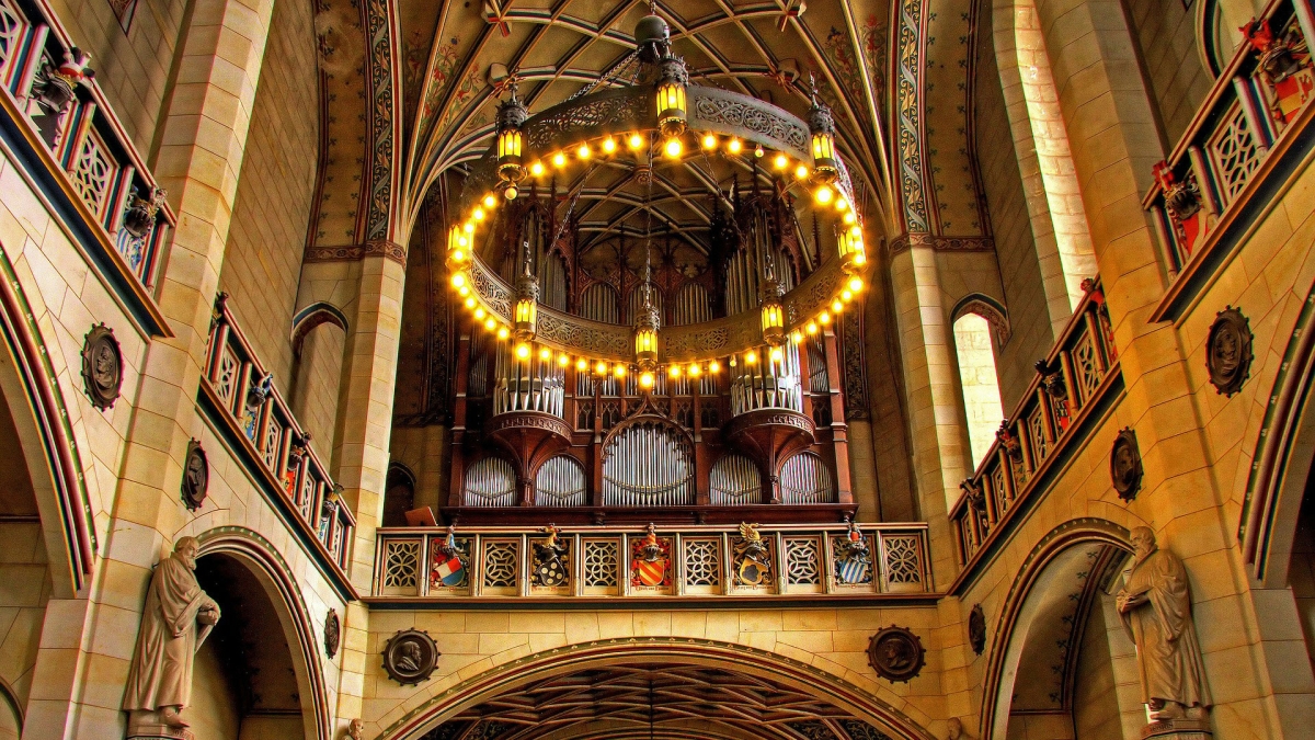 The organ inside a church in Germany