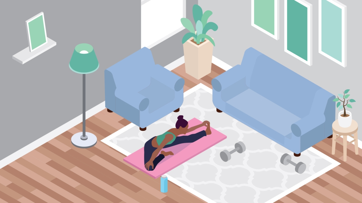 working out at home illustration