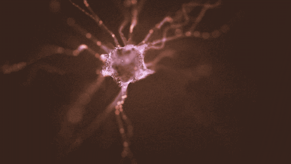 Illustration of a dopamine-producing neuron.