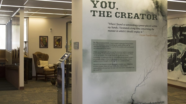 The "Frankenstein at 200" exhibit at ASU Libraries.
