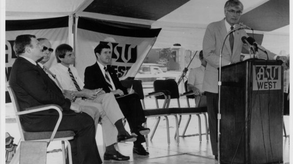 Then-ASU President J. Russell Nelson at the opening of the West campus.