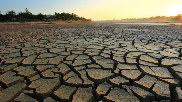 Dry cracked ground