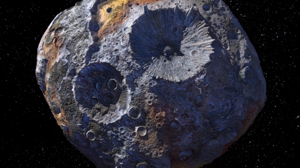 Artist rendering of the Psyche asteroid