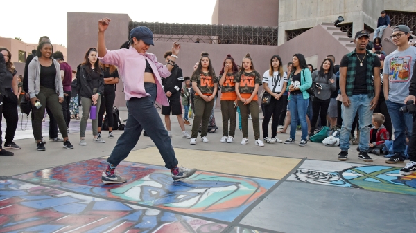 A hip-hop dancer performance at Urban Sol.