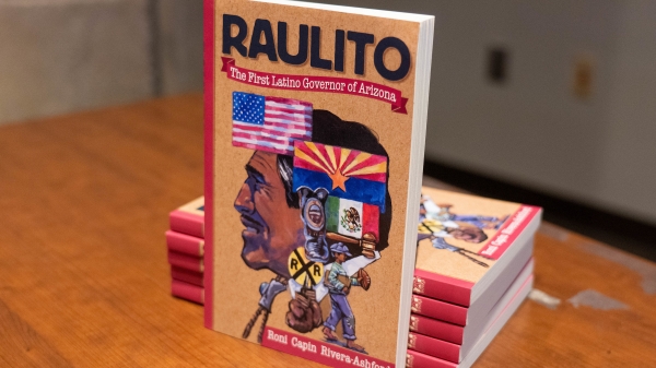 Cover of the book, “Raulito: The First Latino Governor of Arizona/El primer gobernador latino de Arizona."