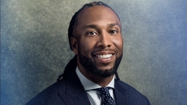 Portrait of Larry Fitzgerald in suit and tie