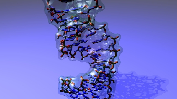 Graphic illustration of an organism's molecular makeup.