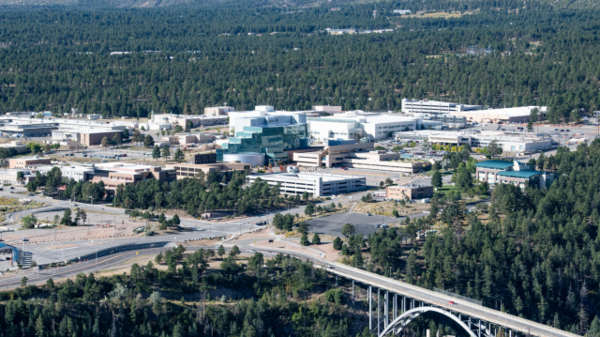 An overhead view of the main Los Alamos National Laboratory campus in New Mexico. The lab and the Fulton Schools are currently in a $3 million partnership.