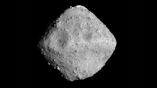 Image of a grayish asteroid on a black background.