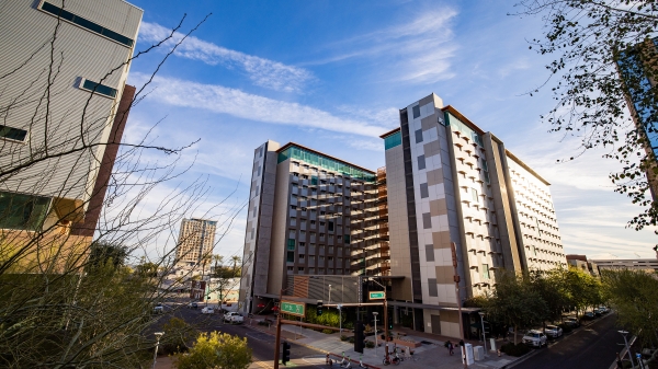 Exterior of Gordon Commons on ASU's Downtown Phoenix campus.