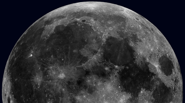 Mosaic image of the moon taken with the Lunar Reconnaissance Orbiter Cameras