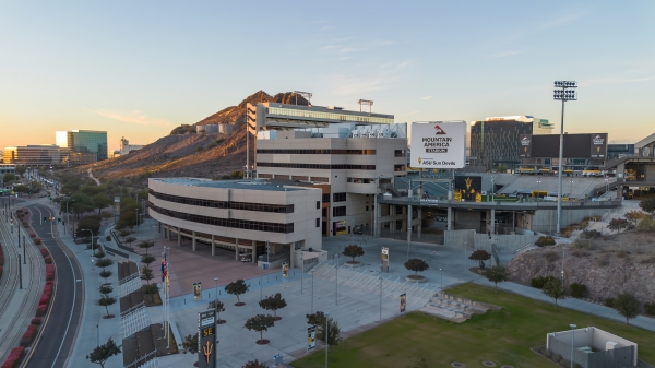 Drone photo of Mountain America Stadium