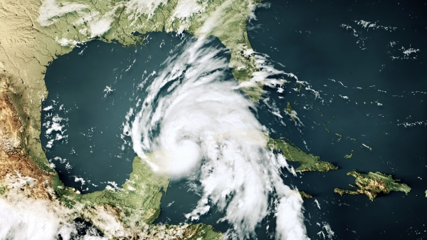 Aerial view of Hurricane Helene above the southeastern United States.