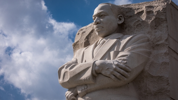 Closeup of MLK Jr. statue in Washington DC