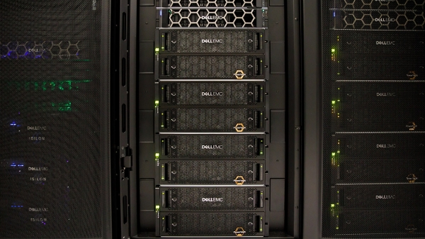 Up-close image of the Sol supercomputer.