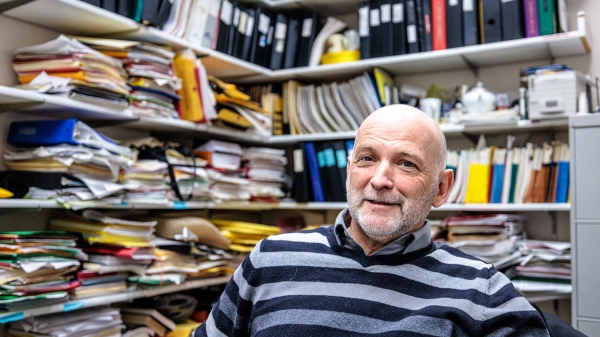 ASU Regents Professor Dave MacKinnon in his office.