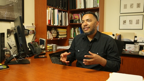 Carnell Chosa in his office in Santa Fe