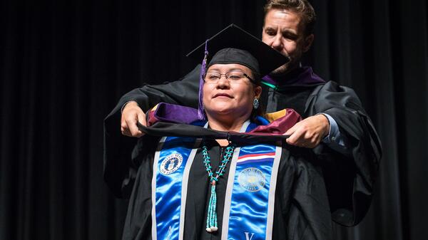 Woman receiving a degree