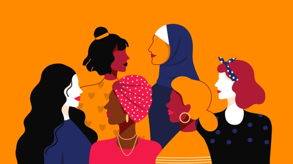 illustration of a variety of women of color
