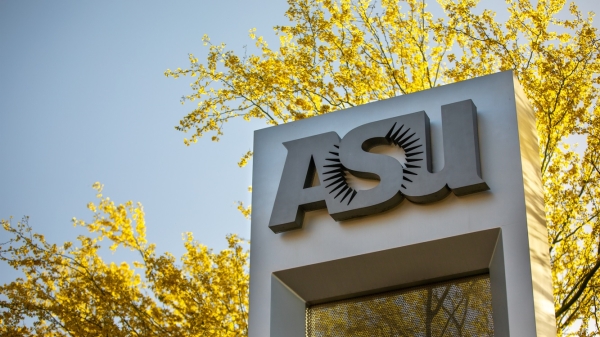 ASU sign on the Tempe campus.