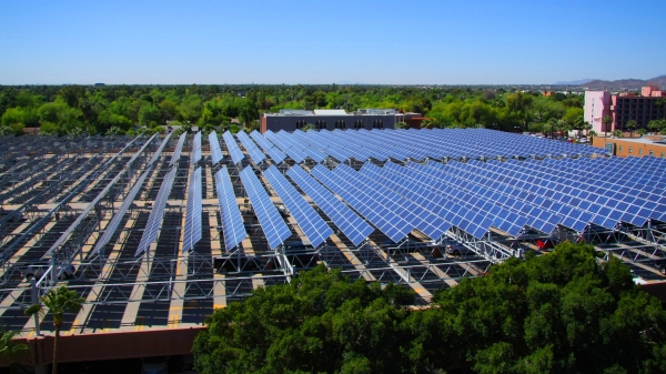 A field of solar panels