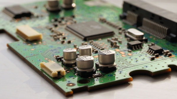 Close-up look of a circuit board.