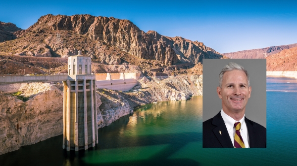 Dave White professional headshot with Lake Mead in the background