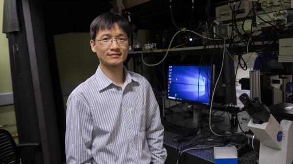 Electrical engineering assistant professor Chao Wang 3D printing