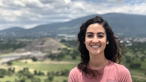 Gabby Lout at the Pyramid of the Sun in Teotihuacan, Mexico