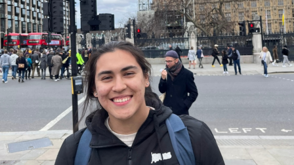 ASU student Jose Gonzalez-Garduno poses in front of Big Ben in London, England.