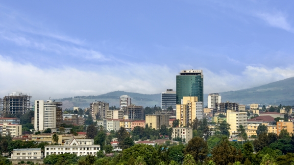 Skyline of Addis Ababa, Ethiopia.