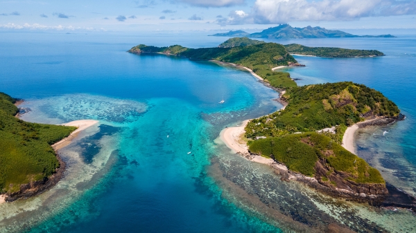 Aerial photo of Fiji islands