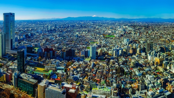 aerial photo of Tokyo cityscape