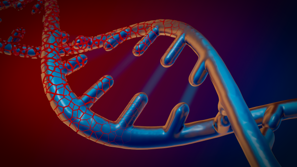 Graphic illustration of DNA strand.