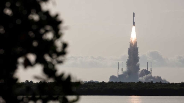 United Launch Alliance Atlas V rocket with NASA’s Mars 2020 Perseverance rover onboard launches from Space Launch Complex 41 at Cape Canaveral Air Force Station, Thursday, July 30, 2020