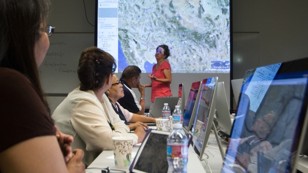 woman conducting training program