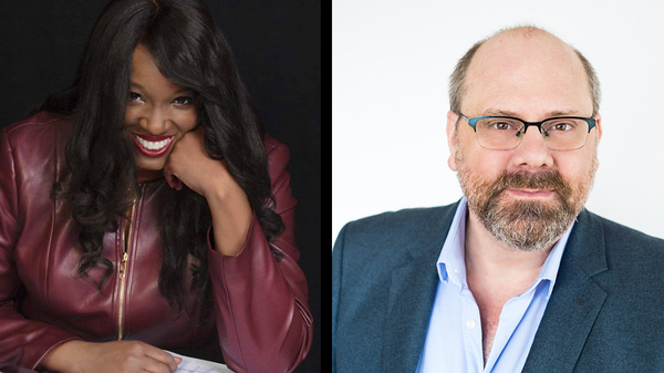 Headshots of composer Nkeiru Okoye (left) and librettist David Cote.