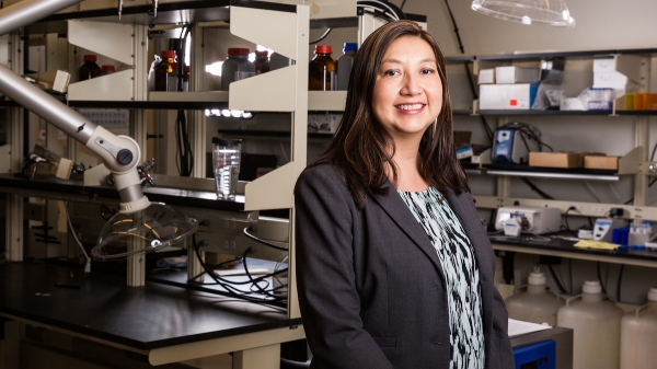 Otakuye Conroy-Ben researches wastewater pollution and their effects on local Native American communities. Photographer: Deanna Dent/ASU Now