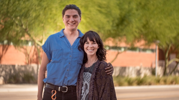 portrait of ASU clinical psychology graduate students Juan Hernandez and Erin Mistretta