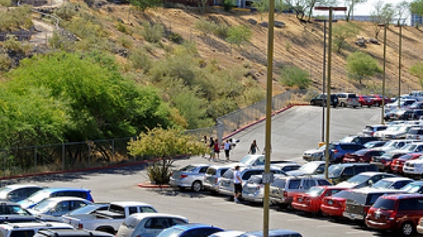 Parked vehicles near ASU&#039;s Sun Devil Stadium