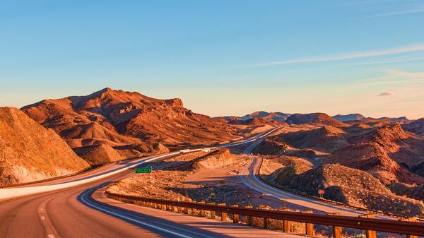 Winding desert road