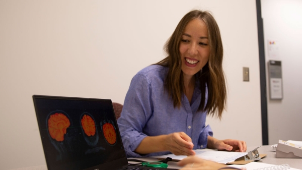 Assistant Professor Sydney Schaefer works in the Motor Rehabilitation and Learning Lab.