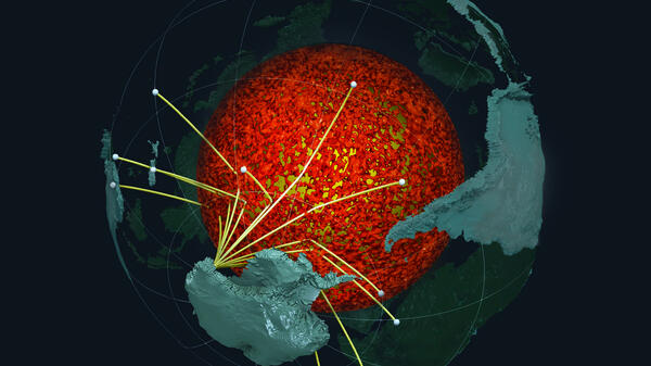 Image illustrating seismic waves from earthquakes.