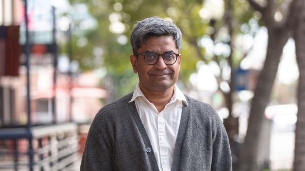 Sridhar Seetharaman pictured looking at the camera in an outdoor setting.