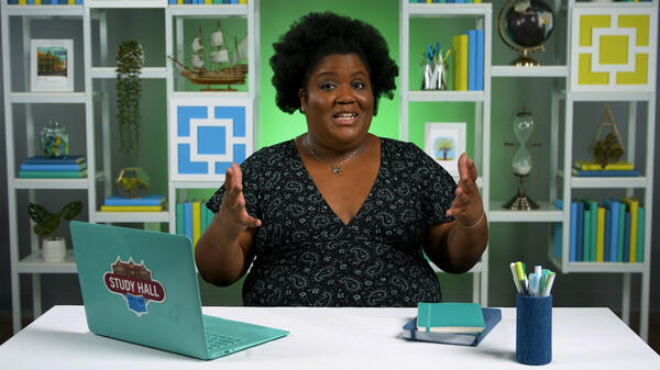 Northwestern Professor Danielle Bainbridge is shown in a video still from a Study Hall video