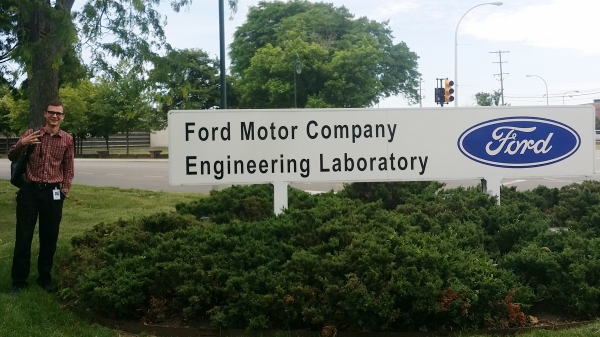 Fulton Schools' Troy Bruh at Ford Motor Company for a summer Internship.