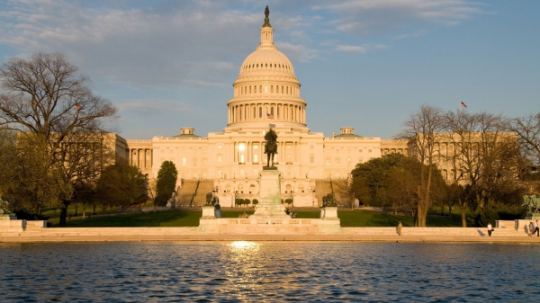 The U.S. Capitol at sunset