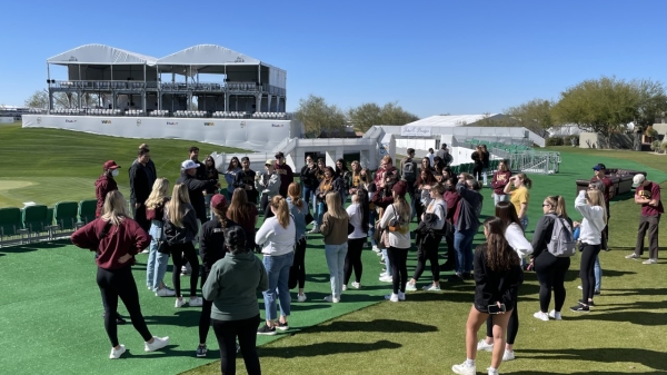Events management, students, 18th green, Phoenix Open, Waste Management, 2022
